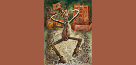 George Grosz: The Grey Man Dances (Öl auf Leinwand, 1949) George Grosz: The Grey Man Dances (Öl auf Leinwand, 1949)