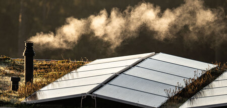 Schornstein einer Gastherme für die Heizung und die Warmwasserbe...