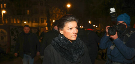 Oft vor der Kamera: Sahra Wagenknecht (Die Linke) bei einer Wahl...