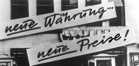 Kaum einer konnte sich die Waren leisten, die nach der Währungsr...