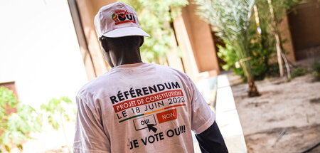 Beworben mit Gimmicks wie T-Shirts: Das Referendum am Sonntag so... Beworben mit Gimmicks wie T-Shirts: Das Referendum am Sonntag so...