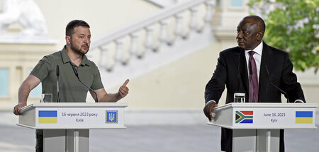 Ukraines Präsident Wolodimir Selenskij mit seinem südafrikanisch...