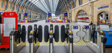 Ausgestorben: King’s Cross Station in London beim Streik der Bah...