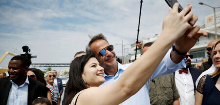 Bürgernaher Abschiebepapst: Kyriakos Mitsotakis (Salamis, 13.6.2...