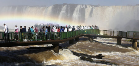 Trügerische Idylle auf der Besucherplattform der Iguazu-Wasserfä...