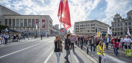 Kundegebung der Partei der Arbeit in Brüssel (19.10.2014)