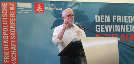 Auch Ex-Labour-Chef Jeremy Corbyn sprach auf der Konferenz, insb...