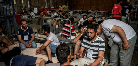 Überlebende Flüchtlinge in Kalamata, Griechenland (15.6.2023)