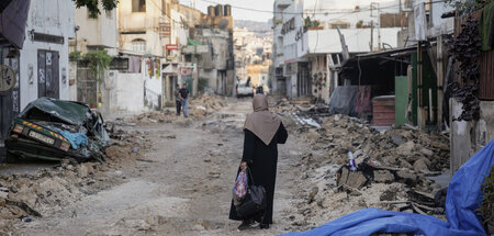 Nach dem Angriff: Zerstörung überall (Dschenin, 5.7.2023)