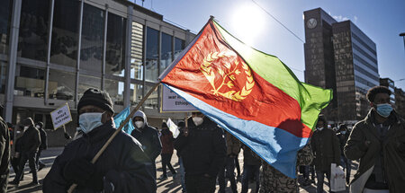 Eritreischer Protest in Frankfurt am Main gegen die TPLF-Herrsch...