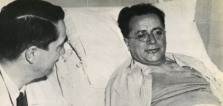 Mit Glück überlebt: KPI-Chef Palmiro Togliatti im Krankenhaus na...