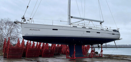 Diese Yacht soll es gewesen sein: Die »Andromeda« im Trockendock