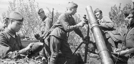 Soldaten der Roten Armee während der Schlacht bei Kursk (5.7.194...