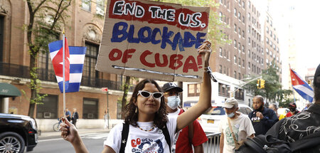Das Embargo gegen Kuba beenden: Protest in der US-amerikanischen...