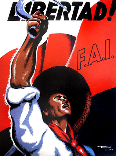 Historisches Plakat der Anarchisten: Für Paz »die schönste Zeit ...