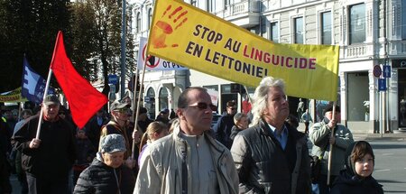 Riga, 5. Oktober 2019: Demonstration gegen »Sprachenmord« und fü... Riga, 5. Oktober 2019: Demonstration gegen »Sprachenmord« und fü...