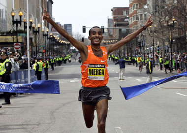 Weinen? Nein, gewinnen: Deribe Merga in Boston