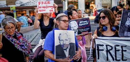 Kundgebung für die Freilassung von Julian Assange (Athen, 20.6.2...