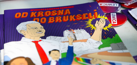 Treue Unterstützerin der EU-Politik in Brüssel: Werbung der poln...