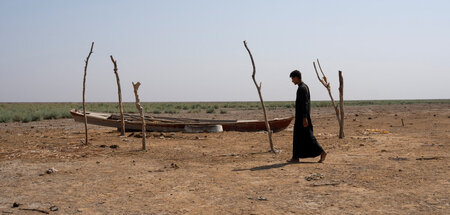 Von Austrocknung betroffenes Sumpfland im Irak, Gouvernement Dhi...