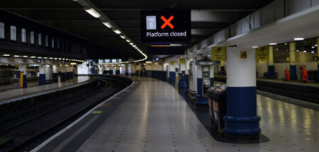 Stillstand am Bahnhof Euston (London, 1.9.2023)