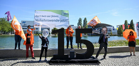 Protest von ATTAC-Mitgliedern gegen die IAA (München, 5.9.2023)