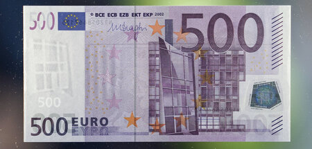 Passt kaum ins Portemonnaie: 500-Euro-Schein