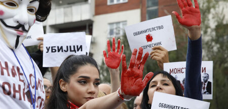 Tausende Menschen protestierten vergangene Woche in der nordmaze...