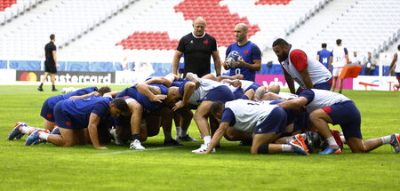 Das französische Rugby-Team beim Training am Mittwoch im Stade P...