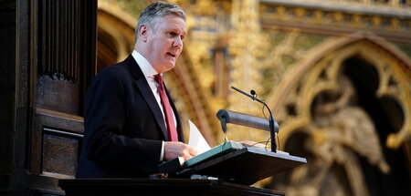 Keir Starmer bei der Jubiläumsfeier für den britischen Gesundhei...