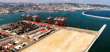 Wichtiger Hafen mit Aussicht: Haifa, Israel (1.8.2023)