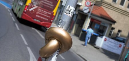 Nach Ansicht der Stadt nicht kritikwürdig: Markierung in der Wil...