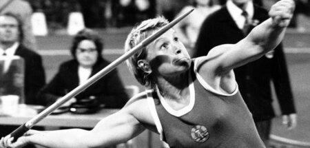 Ruth Fuchs (14.12.1946–20.9.2023) im Vorfeld der Olympischen Spi...