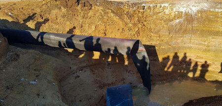 Explodierte Gaspipeline in einem Vorort von Damaskus, die Stromv...