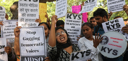 Proteste gegen die indische Polizei (4.10.2023)