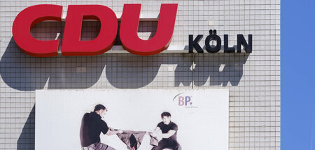 Werbeträger: Geschäftsstelle der CDU Köln (14.6.2023) Werbeträger: Geschäftsstelle der CDU Köln (14.6.2023)