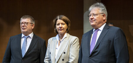 Die Chefs der drei BRD-Geheimdienste von links nach rechts: Thom...