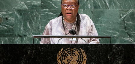 Die südafrikanische Außenministerin Naledi Pandor vor der 76. Ge...