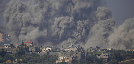 Gewaltige Zerstörung: Der Gazastreifen, gesehen vom Süden Israel...