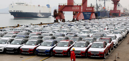 Automacht China: Fahrzeuge des Konzerns Great Wall Motors im Haf...