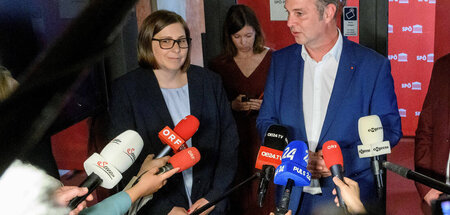 Nach einer SPÖ-Gremiensitzung: Breiteneder und Babler (13.6.2023...