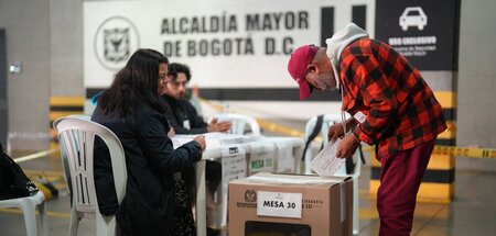 Stimmabgabe in Bogotá: Auch in den Städten schnitt Kolumbiens Li...