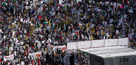 Massendemonstration auf der Freedom Plaza in Washington, D. C. a...