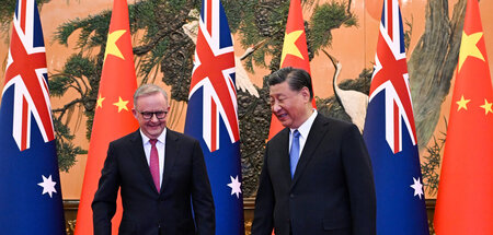 Australien Premier Anthony Albanese während seines Besuchs in Be...