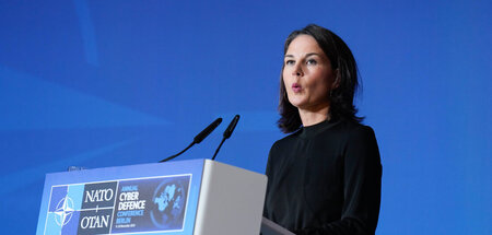 Annalena Baerbock während der NATO Cyber Defence Conference im A...