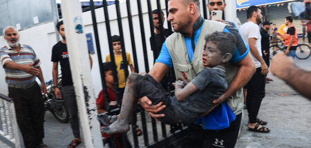 Verletztes palästinensisches Kind in Rafah, südlicher Gazastreif...