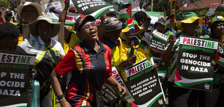 Südafrika lädt zu Gipfel: Propalästinensische Demonstranten in P...