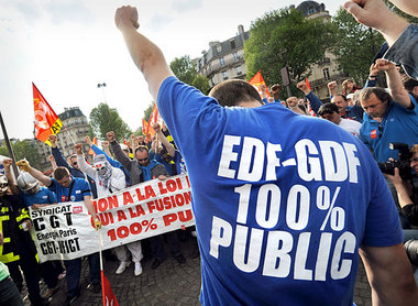 Folgen der Privatisierung: Protest gegen Niedriglöhne bei den En...