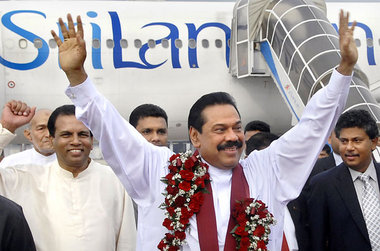Der srilankische Präsident Rajapakse verkündete in Amman den Sie...