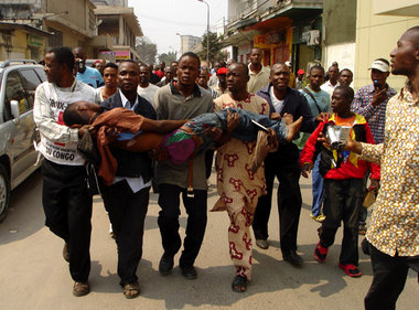 Kinshasa, 11. Juli: Nach einer Demonstration gegen Wahlfälschung...